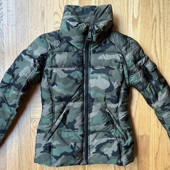 SAM. Freestyle Camo Down Feather Puffer Coat S - Picture 3 of 8